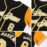 Custom Black Gold-White Authentic Two Tone Baseball Jersey