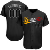 Custom Black Black-Gold Authentic Split Fashion Baseball Jersey