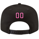 Custom Black Pink-Powder Blue Stitched Adjustable Snapback Hat