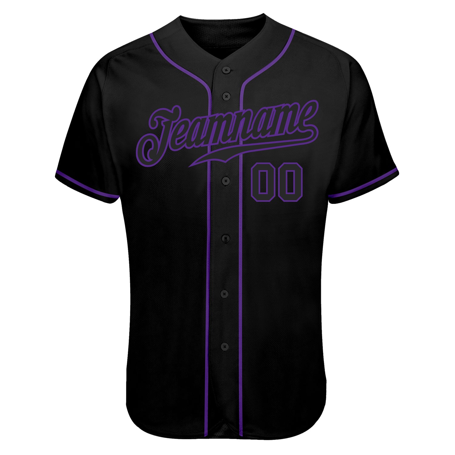Custom Black Black-Purple Authentic Skull Fashion Baseball Jersey