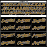 Custom Black Old Gold Pinstripe Old Gold-White Authentic Baseball Jersey