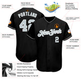 Custom Black Gray-White Authentic Baseball Jersey