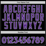 Custom Stitched Black Purple-White Sports Pullover Sweatshirt Hoodie