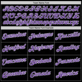 Custom Stitched Black Purple-White Sports Pullover Sweatshirt Hoodie
