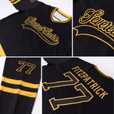 Custom Black Black-Gold Hockey Jersey