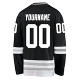 Custom Black White-Gray Hockey Jersey