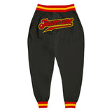 Custom Black Red-Gold Sports Pants