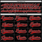Custom Black Red-White Authentic Baseball Jersey