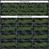 Custom Black Black-Neon Green 3D Pattern Design Authentic Baseball Jersey