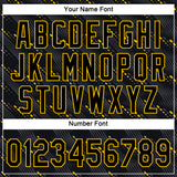 Custom Black Black-Gold 3D Pattern Design Authentic Baseball Jersey