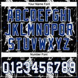 Custom Black White-Royal 3D Pattern Design Astronaut Authentic Baseball Jersey