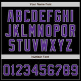 Custom Black Purple-Gray Authentic Baseball Jersey