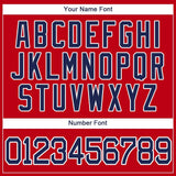 Custom Red Navy-White Baseball Jersey