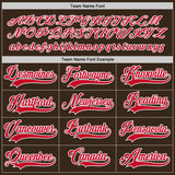 Custom Brown Red-White Hockey Jersey