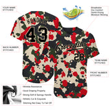 Custom Camo Black-Cream Authentic Salute To Service Baseball Jersey