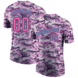 Custom Camo Pink-Light Blue Salute To Service Performance T-Shirt