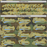Custom Camo Light Blue-Gold Salute To Service Hockey Jersey