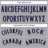 Custom Gray Purple-Black Baseball Jersey