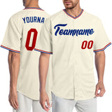 Custom Cream Red-Royal Authentic Baseball Jersey