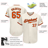 Custom Cream Orange-Black Authentic Baseball Jersey