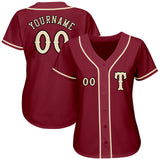 Custom Crimson City Cream-Black Authentic Baseball Jersey