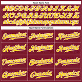 Custom Crimson White-Gold Authentic Baseball Jersey