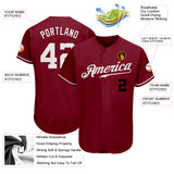 Custom Crimson White-Black Authentic Baseball Jersey