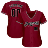 Custom Crimson Black-White Authentic Baseball Jersey