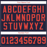 Custom Navy Orange Baseball Jersey