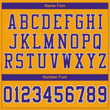 Custom Gold Purple-White Mesh Authentic Football Jersey