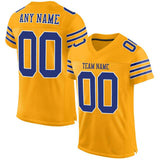 Custom Gold Royal-White Mesh Authentic Football Jersey