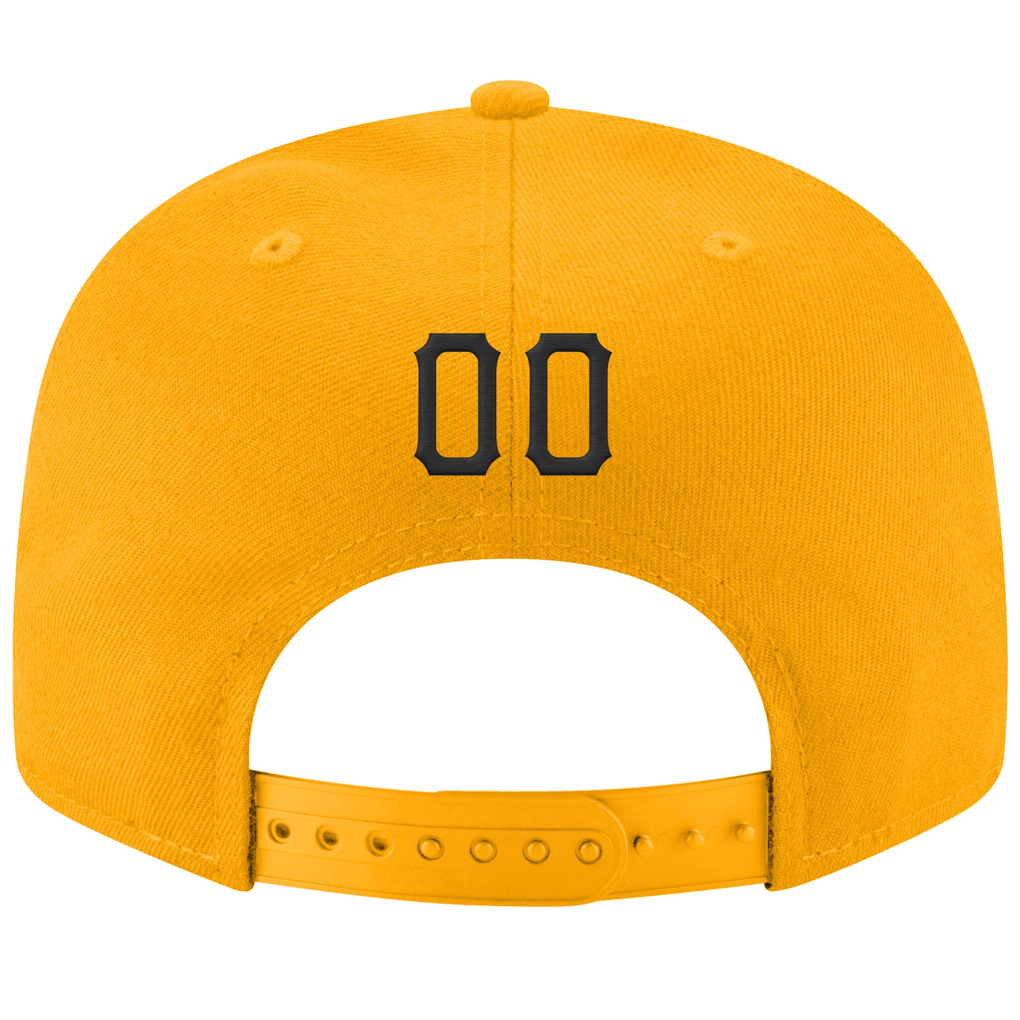 Custom Gold Black-White Stitched Adjustable Snapback Hat