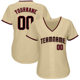 Custom Sand  Crimson-Black Authentic Baseball Jersey