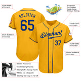 Custom Gold Royal Authentic Baseball Jersey