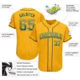 Custom Gold Green-White Authentic Drift Fashion Baseball Jersey