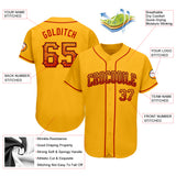 Custom Gold Red-Black Authentic Drift Fashion Baseball Jersey