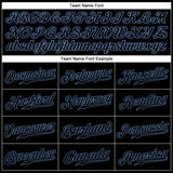 Custom Graffiti Pattern Black-Light Blue 3D Authentic Baseball Jersey