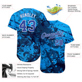 Custom Graffiti Pattern Royal-White 3D Authentic Baseball Jersey