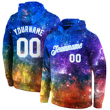 Custom Stitched Galactic White-Light Blue 3D Sports Pullover Sweatshirt Hoodie