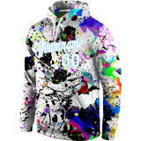 Custom Stitched Splashes Graffiti Pattern White-Light Blue 3D Sports Pullover Sweatshirt Hoodie