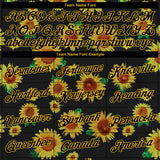 Custom Stitched Graffiti Pattern Black-Gold 3D Sunflowers Sports Pullover Sweatshirt Hoodie