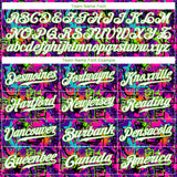Custom Graffiti Pattern White-Neon Green 3D Authentic Baseball Jersey