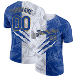Custom Graffiti Pattern Royal-Old Gold 3D Performance T-Shirt