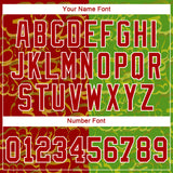 Custom Graffiti Pattern Red-Green 3D Authentic Baseball Jersey
