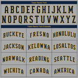 Custom Gray Navy-Old Gold Authentic Baseball Jersey