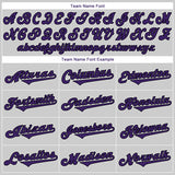 Custom Gray Purple-Black Authentic Baseball Jersey