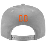 Custom Gray Orange-Black Stitched Adjustable Snapback Hat