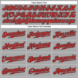 Custom Gray Black Pinstripe Red-Black Authentic Baseball Jersey