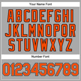 Custom Gray Black Pinstripe Orange-Black Authentic Baseball Jersey
