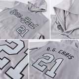 Custom Stitched Gray Gray-Black Sports Pullover Sweatshirt Hoodie